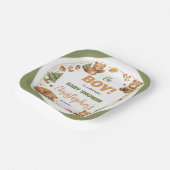 Oh Junge Wasserfarbe Wald Bär Baby Shower Pappteller (Gewinkelt)
