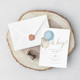 Oh Junge! Watercolor Babydusche Einladung