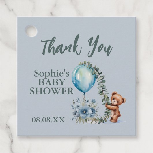 "Oh Junge! Wir können Babydusche frühzeitig abwart Geschenkanhänger (Vorderseite)