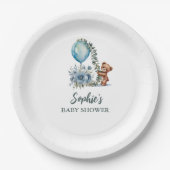 Oh Junge! Wir können Babydusche frühzeitig abwarte Pappteller (Vorderseite)