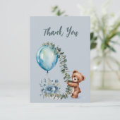 Oh Junge! Wir können schon warten Dankeskarte (Stehend Vorderseite)