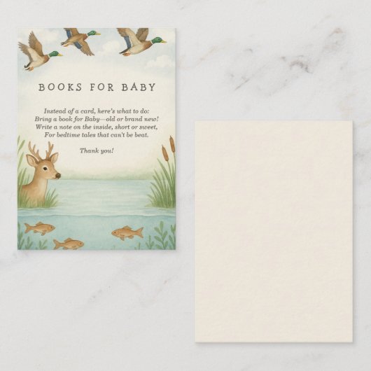 Oh Junge! Woodland Babydusche Buchanfrage Begleitkarte (Vorne/Hinten)