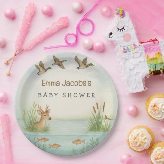 Oh Junge! Woodland Babydusche Pappteller (Party)