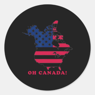 Oh Kanada Der 51 Staat Funny Trump Oh Kanada 2025 Runder Aufkleber