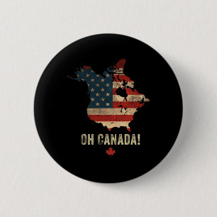 Oh, Kanada! Funny Trump 47 Shirt Kanada und US-Kar Button