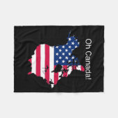Oh Kanada Funny Trump Karte der USA 2 Fleecedecke (Vorderseite (Horizontal))