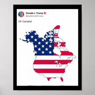 Oh, Kanada Funny Trump Karte der USA Poster