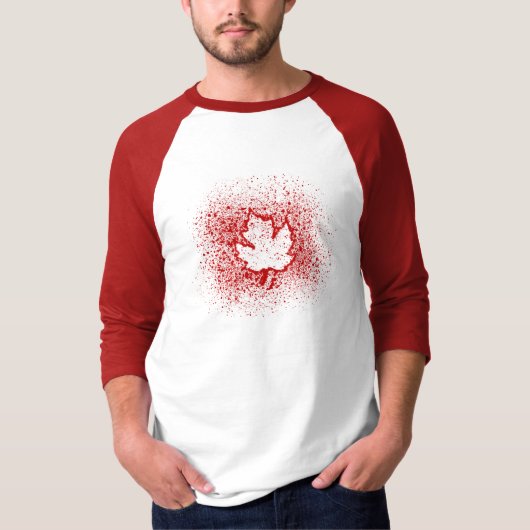 Oh, Kanada! Rotes Graffiti-Blatt T-Shirt (Vorderseite)