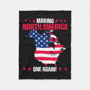 Oh Kanada-Shirt Karte der USA Lustig Trump 2025 3 Fleecedecke