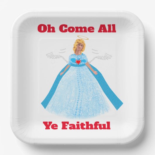 Oh, komm alle deine leidenschaftliche Papierplatte Pappteller (Vorderseite)