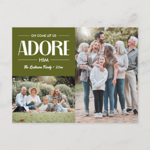Oh Komm Lass uns Adore Ihm OLIVE Christlich 2 Foto Feiertagspostkarte