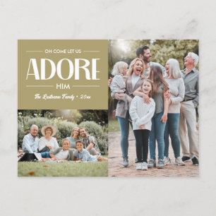 Oh Komm Lass uns Adore Ihm TAN Christlich 2 Foto Feiertagspostkarte