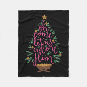 Oh kommen Lass uns Adore Ihm Jesus Weihnachten Chr Fleecedecke