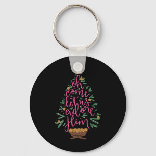 Oh kommen Lass uns Adore Ihm Jesus Weihnachten Chr Schlüsselanhänger