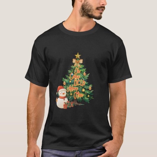 Oh, kommen Lass uns Adore Ihm Retro Weihnachtsbaum T-Shirt (Vorderseite)