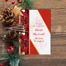 Oh, kommen Sie Lass uns Adore Ihm Foil Ferienkarte