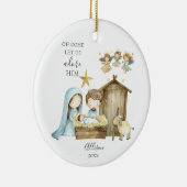 Oh, kommen Sie Lass uns Adore Ihm Krippe Weihnacht Keramik Ornament (Rechts)