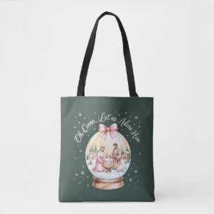 Oh kommt lasst uns ihn anbeten Jesus Xmas Pink Coq Tasche