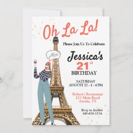Oh La Any Age Paris Thema Geburtstag Einladung
