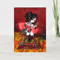 Oh La Birthday Card - Rocking Birthday Vampire