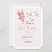 Oh La Blush Lingerie Blush Brautparty Einladung (Vorderseite)