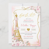 Oh La Blush Pink französisches Pariser Brautparty Einladung (Vorderseite)