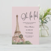Oh La Chic Paris Themed Party Einladung (Stehend Vorderseite)