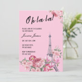 Oh La Chic Paris Themed Party Einladung (Stehend Vorderseite)