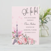 Oh La Chic Paris Themed Party Einladung (Stehend Vorderseite)