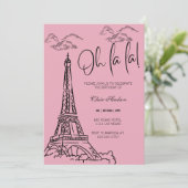 Oh La Chic Paris Themed Party Einladung (Stehend Vorderseite)