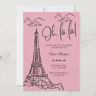 Oh La Chic Paris Themed Party Einladung