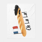 Oh La - French Baguette - Funny Francophile Fleecedecke (Vorderseite)