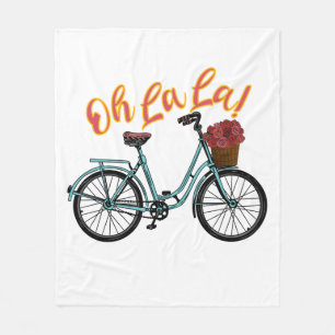 Oh La French Bicycle Funny French Redewendungen Fleecedecke