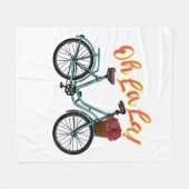 Oh La French Bicycle Funny French Redewendungen Fleecedecke (Vorderseite (Horizontal))