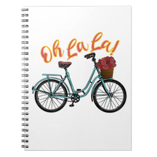 Oh La French Bicycle Funny French Redewendungen Notizblock