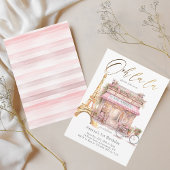 Oh, La! Gold French Paris Café Birthday Einladung