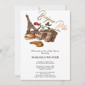 Oh, La! Golden French Paris Kinderdusche Einladung (Vorderseite)