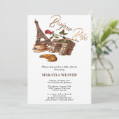 Oh, La! Golden French Paris Kinderdusche Einladung (Stehend Vorderseite)