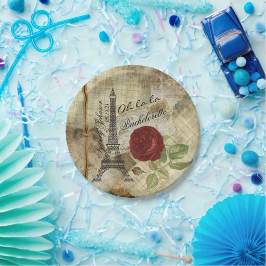 Oh la la - Paris Styled Junggeselinnen-Abschied Pappteller (Party)