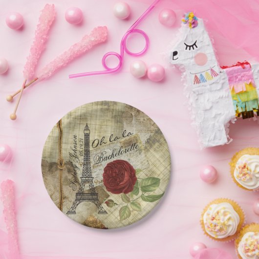 Oh la la - Paris Styled Junggeselinnen-Abschied Pappteller (Party)