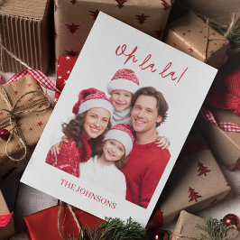 Oh La La Personalized Family Photo Card Postkarte