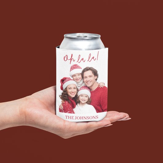 Oh La La Personalized Photo Christmas Can Cooler Dosenkühler