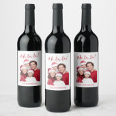 Oh La La Personalized Photo Christmas Wine Label Weinetikett (Flaschen)
