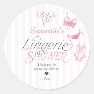 Oh La La Preppy Rosa Spitzenunterwäsche Junggesell Runder Aufkleber