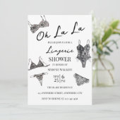 Oh La Lingerie Bridal Dusche Einladung (Stehend Vorderseite)