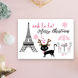 Oh La Niedliche Katze Paris Eiffelturm Weihnachten