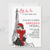 Oh la Paris Birthday Einladung (Vorderseite)