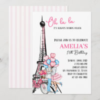 Oh la Paris Pink Liebhaber Geburtstag Einladung