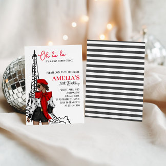 Oh la Paris Red Birthday Einladung