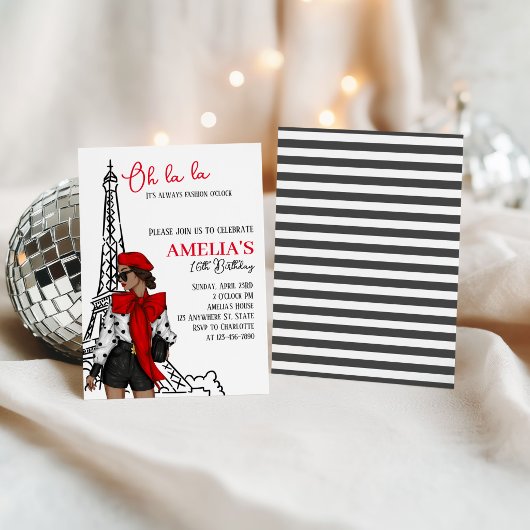 Oh la Paris Red Birthday Einladung
